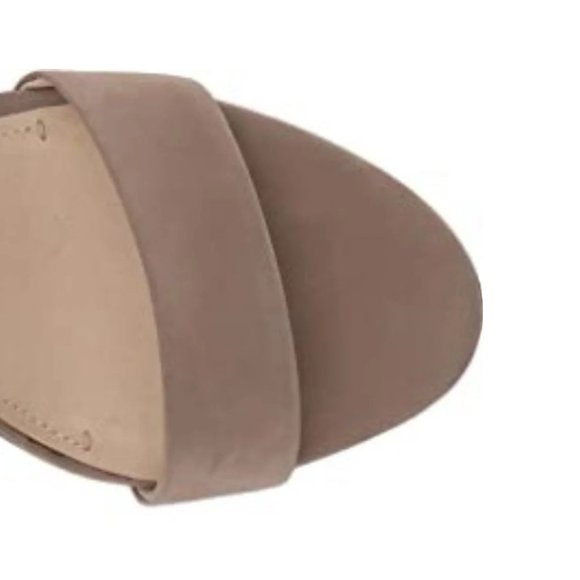 NEW Louise et cie Women Nubuck Gold Eyelet Slide Ankle Strap Dress Block Heel - Picture 3 of 4